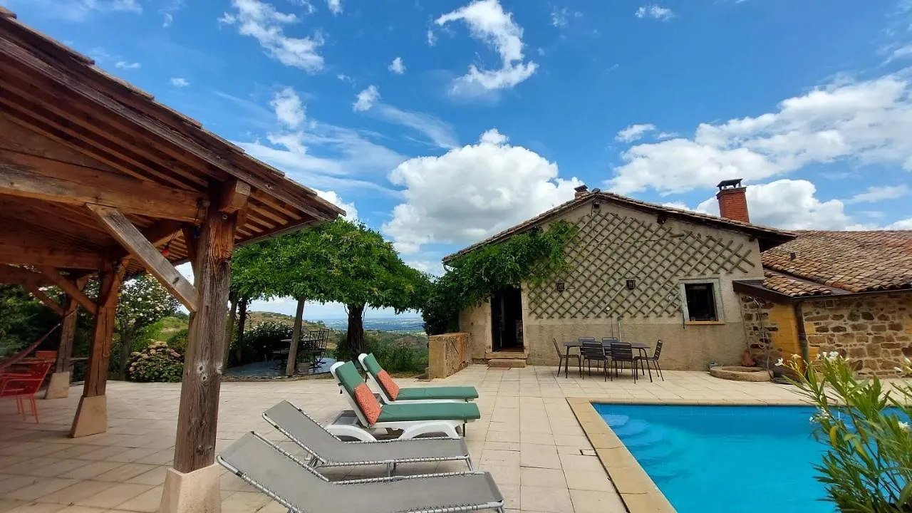 Chambre Avec Cuisine, Vue Et Piscine Privee Au Coeur Du Beaujolais Blace 0*,  France